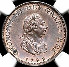GREAT BRITAIN. George III, Farthing, 1799, NGC MS64 BN picture