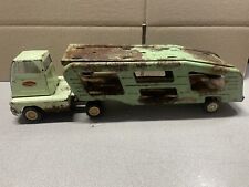 Vintage Green Pressed Steel Tonka Car Hauler Truck TO PAINT & RESTORE OR PARTS picture