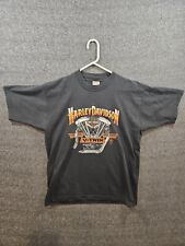 Vintage Men's Harley-Davidson Black Graphic T-Shirt 1987 V-Twin Engine Large  picture