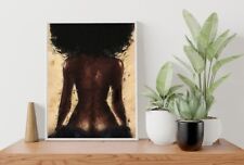 Beautiful Black Woman Abstract Art Poster, Black Wall Art, Black Art, african... picture