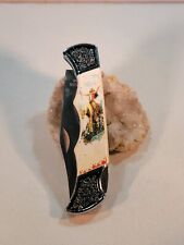 Vintage Folding Stainless Steel Knife With Decorative Indian Design picture