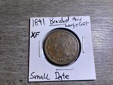1841 Braided Hair Large Cent w/Small Date-VF Condition-040124-01 picture