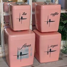 Pink Black Atomic  MCM Nesting Canisters set picture