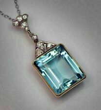 Stunning Vintage Wedding Fine Pendant 3 Ct Cubic Zirconia 14K Yellow Gold Plated picture