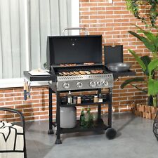 Outsunny 4 Burner Propane Gas Grill with Side Burner Outdoor Barbeque picture