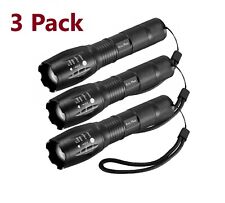 3 x Tactical 18650 Flashlight High Powered 5Modes Zoomable Aluminum picture