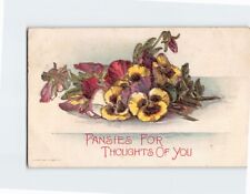 Postcard Pansies For Thought Of You with Flowers with Flowers Embossed Art Print picture