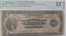 1918 $1 Federal Reserve Bank Note Dallas - PMG 12 Fine- Fr#742 - Large Size Note picture