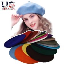New Warm French Style Lightweight Casual Classic Beanie Solid Color Wool Beret picture