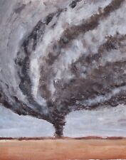 ShawNshawN Original painting -  tornado twister storm grey brown farm art coa picture