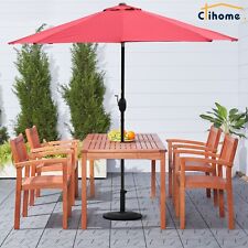 Clihome 9ft Outdoor Umbrella Patio Umbrella with Push Button Tilt and Crank picture