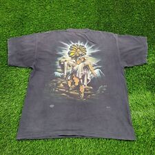 Vintage 1996 Mayan Aztec Warrior Aztlan Shirt 2XL Oversized 25x29 Faded Black picture