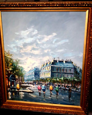 Stunning Original Oil Painting Paris Street Scene Impressionism Artist Signed picture