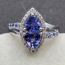 QVC Affinity Gems Tanzanite & Diamonds 925 Sterling Silver Ring Sz 9.25 VIDEO picture
