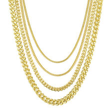 Hollow Franco Chain Necklace Real 10K Gold Bonded 925 picture
