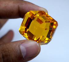 100 Ct+ Brazilian Certified Natural Shiny Yellow Citrine Cube Cut Loose Gemstone picture