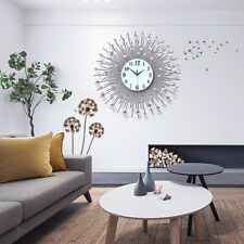Large Wall Clock 24 in Modern 3D Crystal Diamond Decorative Home Living Room picture