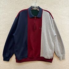 90s Vintage Bugle Boy Rugby Polo Sweatshirt Sweater M Medium Color Block Preppy picture