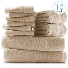 10Pc Towel Set Bath Towels Hand Towels Washcloths 100% Cotton 600 GSM Ultra Soft picture