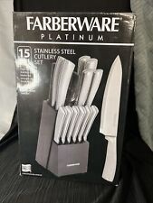 Farberware Platinum Stainless Steel Cutlery Knife Block Set 15pc picture
