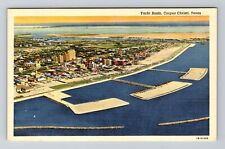 Corpus Christi TX-Texas, Aerial Yacht Basin, Antique Vintage Souvenir Postcard picture