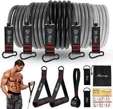 11-PCS Resistance Band Set Yoga Pilates Abs Exercise Fitness Tube Workout Bands picture