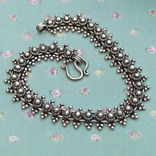 Vintage Bracelet Sterling Ethnic Oriental Filigree Chain Darkened Silver Gift picture