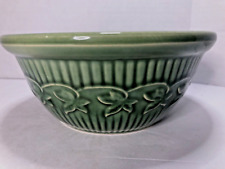 Vintage MCM Mid Century Modern MONMOUTH Pottery Mixing Bowl Ribbed Maple Leaf picture