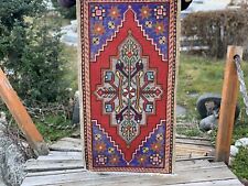 Small Turkish Vintage Oushak Handmade Farmhouse Geometric Wool Area 2x3 ft Rug picture