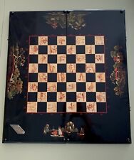 Vintage Rare Chess-Backgammon Laquer Board Made In Vietnam 1960 Exclusive picture