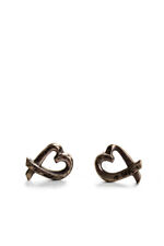 Tiffany & Co x Paloma Picasso Womens Silver Loving Heart Earrings 1g 0.4