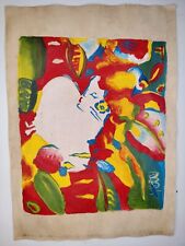 Peter Max Painting Drawing on Old Paper Signed Stamped 5 picture