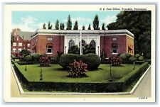 c1940's U.S. Post Office Exterior Roadside Franklin Tennessee TN Trees Postcard picture