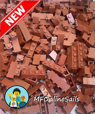 *NEW* 100x Genuine LEGO Reddish Brown Bricks - Bulk 1x1 1x2 1x3 1x4 +corners mix picture