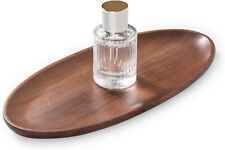 Walnut Wood Serving Decorative Tray, Oval Wooden Organizer Trays for Bathroom picture