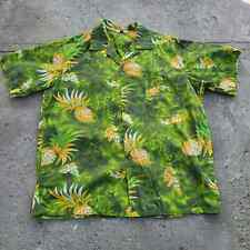 Vintage Kamehameha Hawaiian Shirt Size 2XL Green Floral Button Up Short Sleeve picture