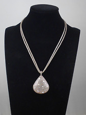 Brighton Silver Plated ANATOLIA Pave' Teardrop Reversible Convertible Necklace picture