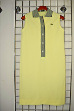 Lacoste Dress VTG 60s 70s Chemise Lacoste Yellow Sleeveless Charcoal Trim S/M picture