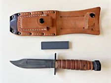 Camillus 5733M Pilot Survival Fixed Blade Knife Leather Sheath USA 2003 picture