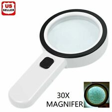 30X Jumbo Handheld Magnifying Glass w/ 12 Bright LED Light Illuminated Magnifier picture