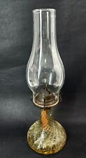 Antique  Swirl Pebbled Oil/Kerosene Lamp with Chimney, Glass, 14.5