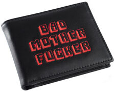 Black Red Embroidered Bad Mother Fu**er Leather Wallet As Seen in Pulp Fiction picture