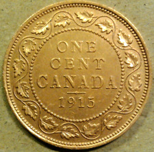 1915 Large Canada Cent Lovely Circulated Brown King George V Canadian Penny picture