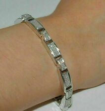 Gorgeous 7CT Round Cut Simulated Diamond 925 Silver Tennis Bracelet In White picture