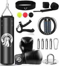 Heavy Boxing Punching Bag Training Gloves Speed Set Kicking MMA Workout GYM picture