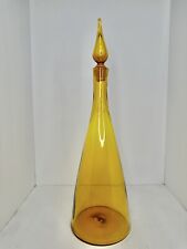 HTF Vintage MCM Blenko Glass 920L In Jonquil 21” W/stopper Winslow Anderson picture