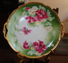 ANTIQUE LIMOGES CORONET HAND PAINTED CAKE PLATE LARGE 12