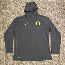 Nike Oregon Ducks Men Stadium Dri-FIT Lightweight Hooded Shirt Long Sleeve Gray picture