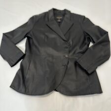 Vintage Metrostyle Womens Black Leather Jacket Blazer picture