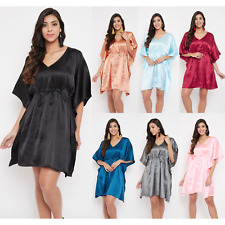 Satin Tunic Sleepwear Robes Nightgown Nightdress Tops Women Blouse Casual Dress picture
